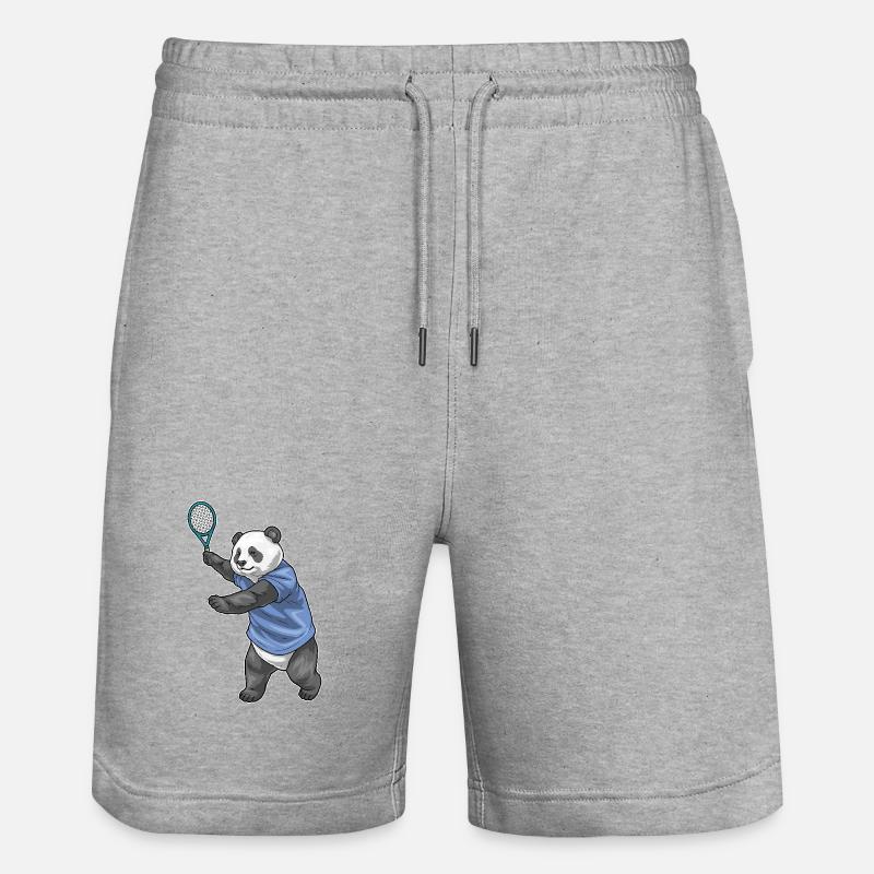 Raquette de tennis Panda - Short de jogging bio TRAINER Stanley/Stella unisexe - gris chiné