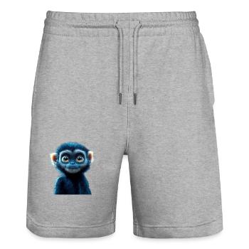 Gibbon Affe Weißhandgibbon Monkey Süße Lar Gibbons - Stanley/Stella Unisex Bio Joggingshorts Trainer  - Grau meliert - Vorne - Nik (191cm) & Marisol (170cm)