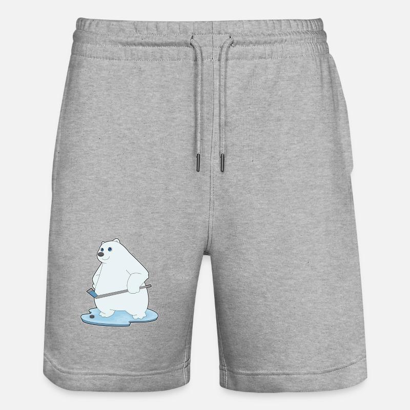 Eisbär Eishockey Eishockeyschläger - Stanley/Stella Unisex Bio Joggingshorts Trainer  - Grau meliert