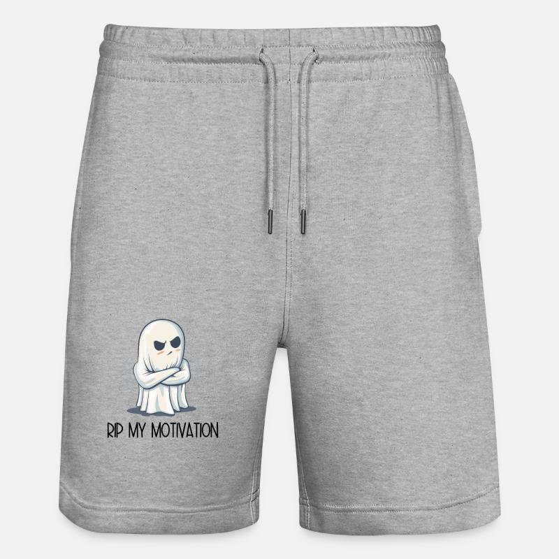 Eingeschnappter Geist – RIP MY MOTIVATION - Stanley/Stella Unisex Bio Joggingshorts Trainer  - Grau meliert
