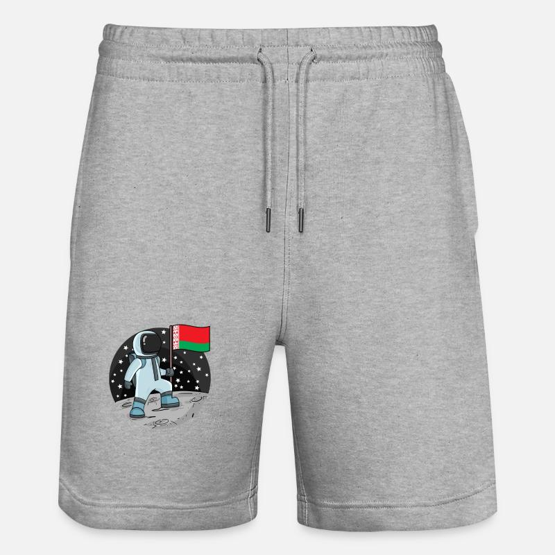 Drapeau astronaute Biélorussie - Short de jogging bio TRAINER Stanley/Stella unisexe - gris chiné