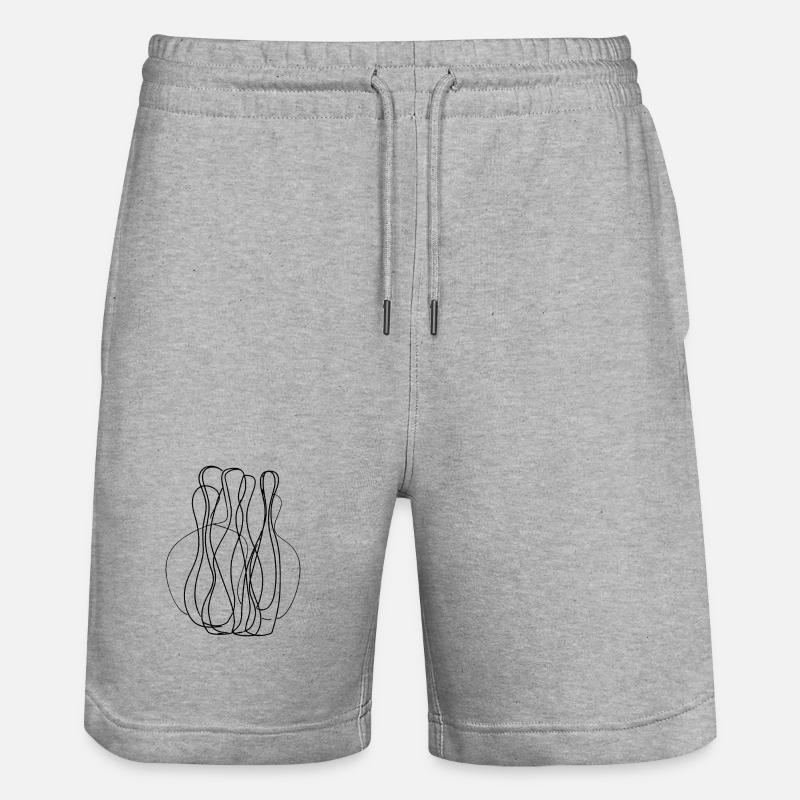 Dessin au trait de bowling - Short de jogging bio TRAINER Stanley/Stella unisexe - gris chiné