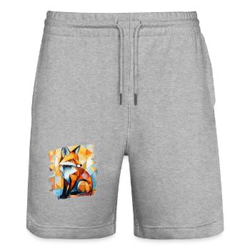 Renard - Short de jogging bio TRAINER Stanley/Stella unisexe - gris chiné - Devant - Nik (191cm) & Marisol (170cm)
