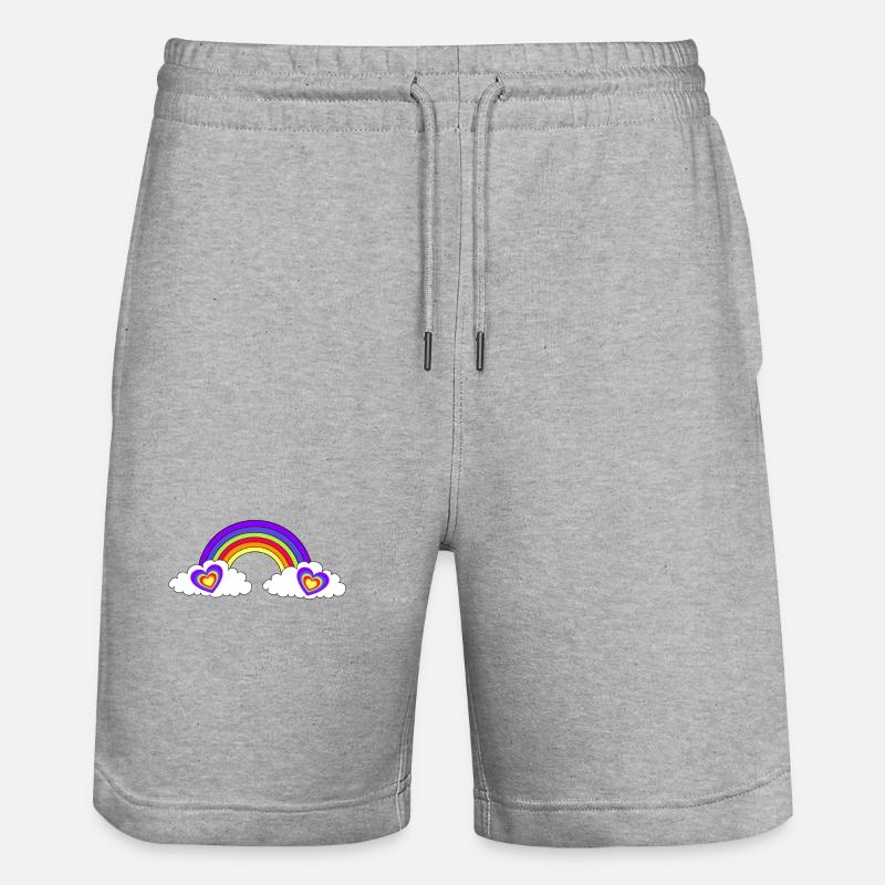 Coeurs arc-en-ciel LGBT - Short de jogging bio TRAINER Stanley/Stella unisexe - gris chiné