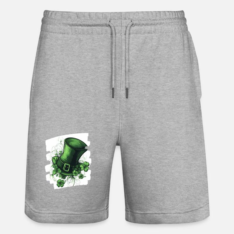 St. Patricks day - Stanley/Stella Unisex Bio Joggingshorts Trainer  - Grau meliert