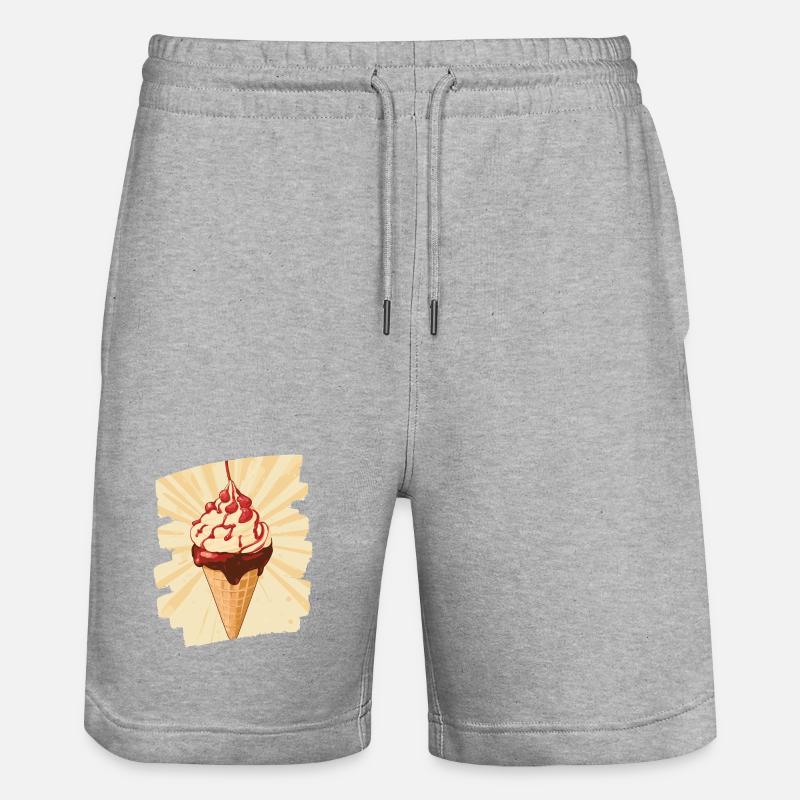 Crème glacée Crème glacée - Short de jogging bio TRAINER Stanley/Stella unisexe - gris chiné