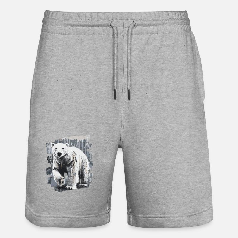 Eisbär Graffiti Sprayer - Stanley/Stella Unisex Bio Joggingshorts Trainer  - Grau meliert