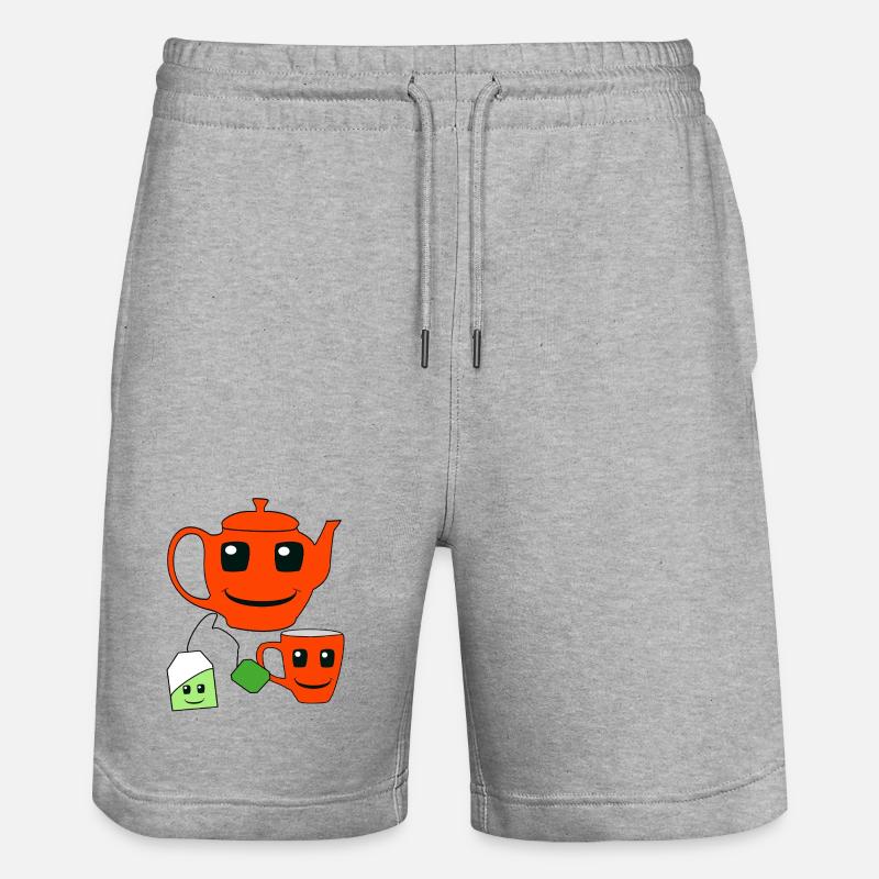 Teekanne Tee Tasse Teebeutel - Stanley/Stella Unisex Bio Joggingshorts Trainer - Grau meliert
