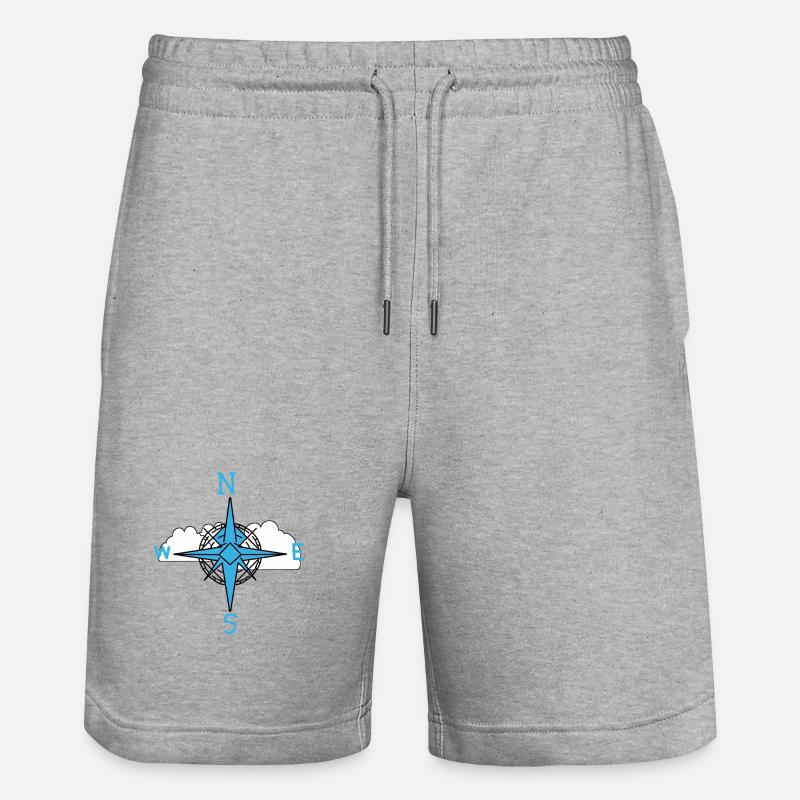 Clouds Sky Compass Direction - Stanley/Stella Trainer Unisex Organic Jogging Shorts - heather grey