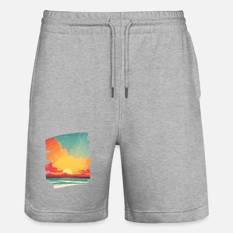 Coucher de soleil d’été - Short de jogging bio TRAINER Stanley/Stella unisexe - gris chiné