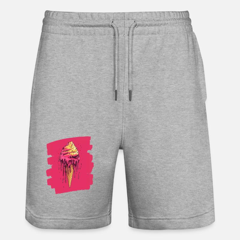Eiscreme Eis - Stanley/Stella Unisex Bio Joggingshorts Trainer  - Grau meliert