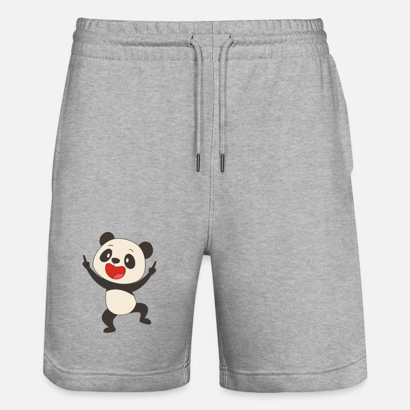 Danse du panda heureux - Short de jogging bio TRAINER Stanley/Stella unisexe - gris chiné
