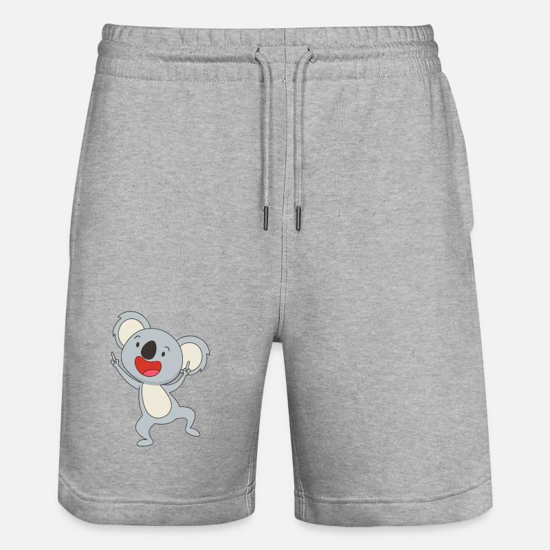 Dancing Koala Joy - Stanley/Stella Unisex Bio Joggingshorts Trainer  - Grau meliert