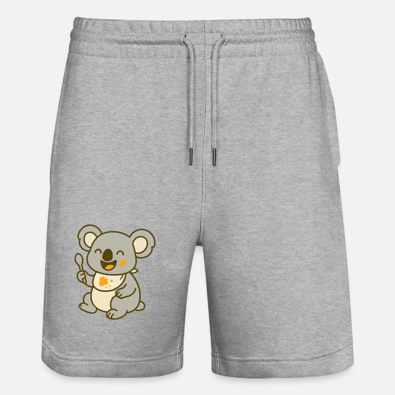 Mignon bébé koala mangeant - Short de jogging bio TRAINER Stanley/Stella unisexe - gris chiné
