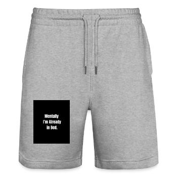 Mentally in Bed – Sleepy Mood Activated - Short de jogging bio TRAINER Stanley/Stella unisexe - gris chiné - Devant - Nik (191cm) & Marisol (170cm)