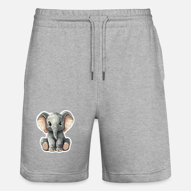 Éléphant - Short de jogging bio TRAINER Stanley/Stella unisexe - gris chiné