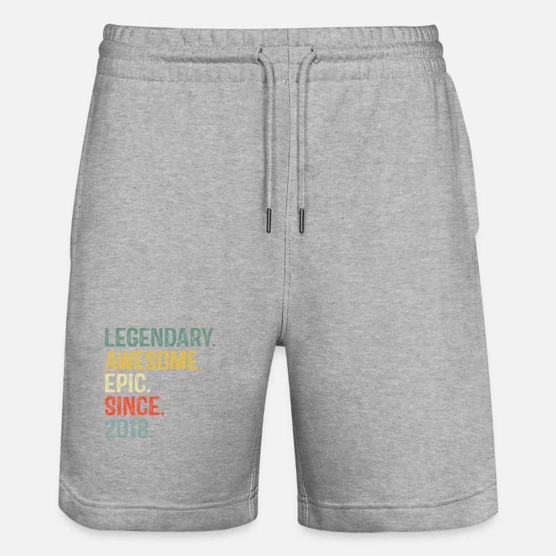 Conception de texte arc-en-ciel rétro audacieux - Short de jogging bio TRAINER Stanley/Stella unisexe - gris chiné