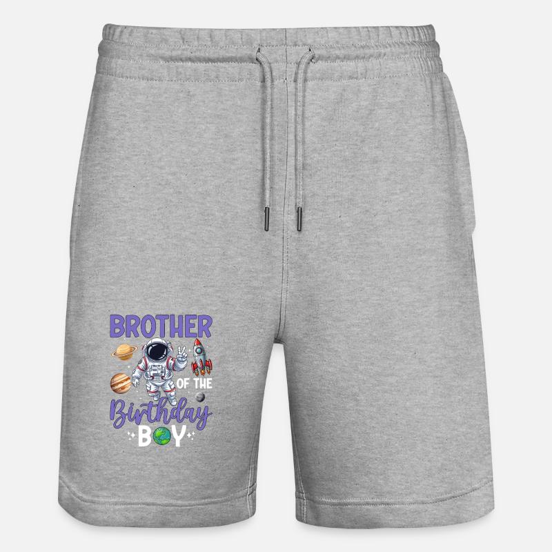 Conception d'anniversaire Space Brother - Short de jogging bio TRAINER Stanley/Stella unisexe - gris chiné