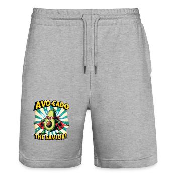 Avo-Cado der Retter - Stanley/Stella Unisex Bio Joggingshorts Trainer  - Grau meliert - Vorne - Nik (191cm) & Marisol (170cm)