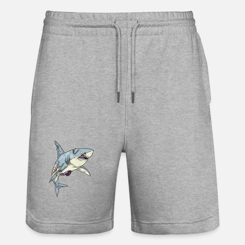 Requin Halloween Zombie - Short de jogging bio TRAINER Stanley/Stella unisexe - gris chiné