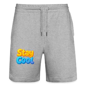 Colorful Clouds Saying Design - Stanley/Stella Trainer Unisex Organic Jogging Shorts - heather grey - Front - Nik (191cm) & Marisol (170cm)