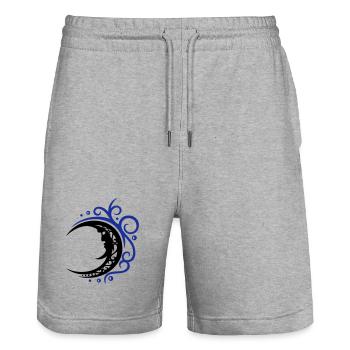 Lune mystique de style tribal - Short de jogging bio TRAINER Stanley/Stella unisexe - gris chiné - Devant - Nik (191cm) & Marisol (170cm)