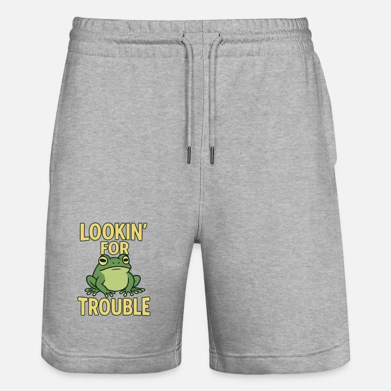 Conception de grenouille humoristique avec texte - Short de jogging bio TRAINER Stanley/Stella unisexe - gris chiné