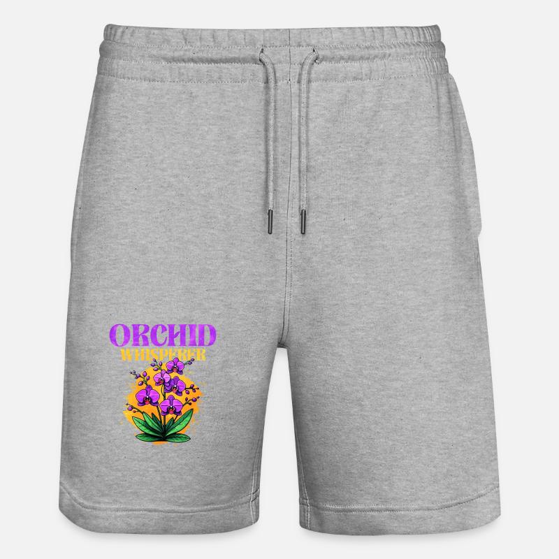 Conception de murmure d'orchidée - Short de jogging bio TRAINER Stanley/Stella unisexe - gris chiné