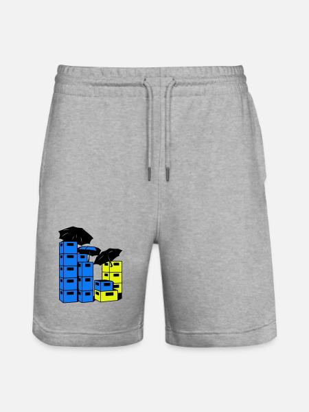 Bierkasten Kunst - Stanley/Stella Unisex Bio Joggingshorts Trainer - Grau meliert