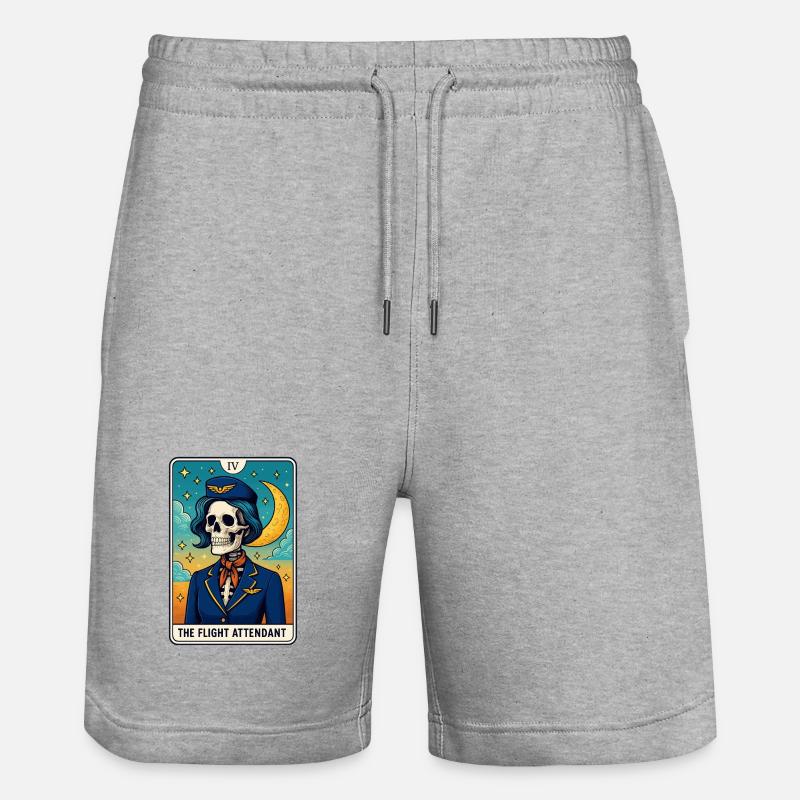 Conception de Tarot du Pilote Crâne - Short de jogging bio TRAINER Stanley/Stella unisexe - gris chiné