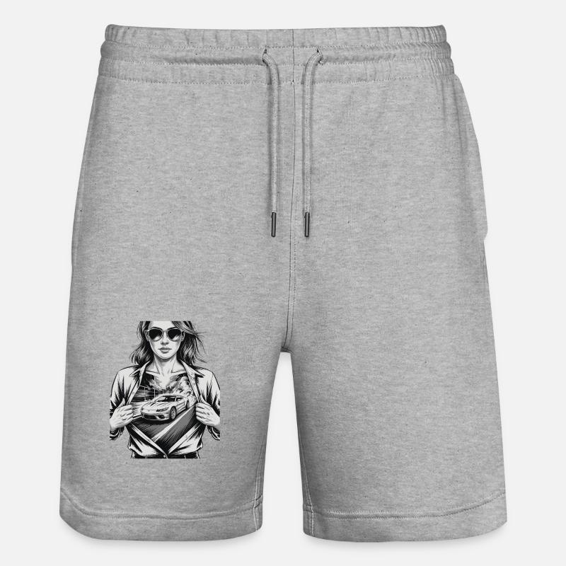 Conception de voiture de course - Short de jogging bio TRAINER Stanley/Stella unisexe - gris chiné