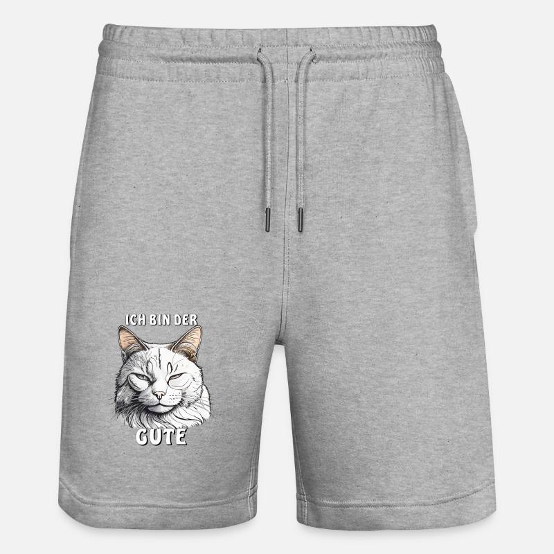 KATZE ICH BIN DER GUTE - Stanley/Stella Unisex Bio Joggingshorts Trainer - Grau meliert