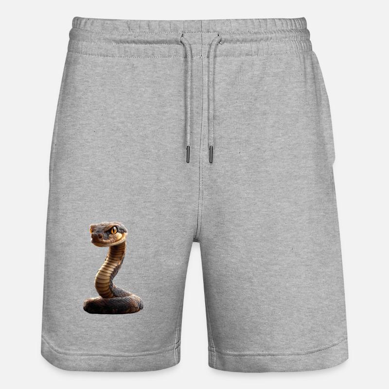 Schlange Python Kobra Klapperschlange Schlangen - Stanley/Stella Unisex Bio Joggingshorts Trainer  - Grau meliert