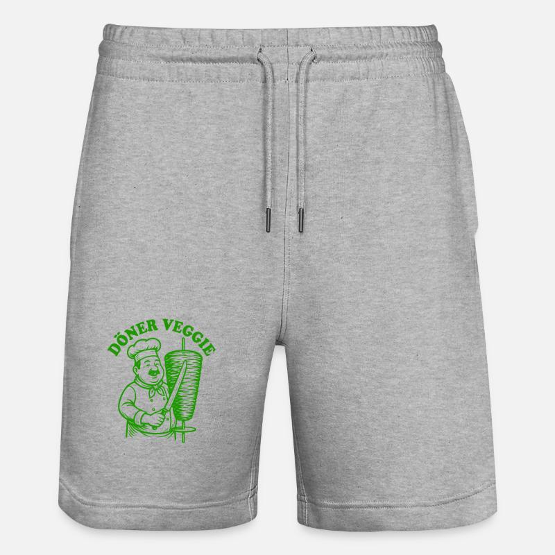 Döner Veggie - Restauration rapide - Spruch - Short de jogging bio TRAINER Stanley/Stella unisexe - gris chiné