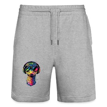 serpent, python, cobra, serpent à sonnettes, serpents - Short de jogging bio TRAINER Stanley/Stella unisexe - gris chiné - Devant - Nik (191cm) & Marisol (170cm)