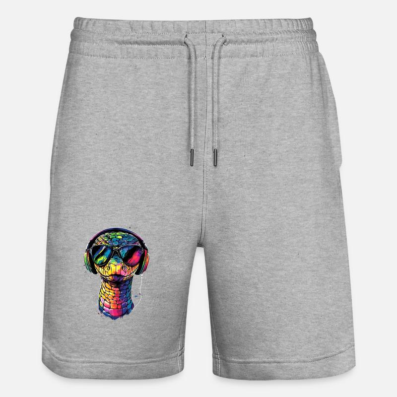 snake, python, cobra, rattlesnake, snakes - Stanley/Stella Trainer Unisex Organic Jogging Shorts - heather grey