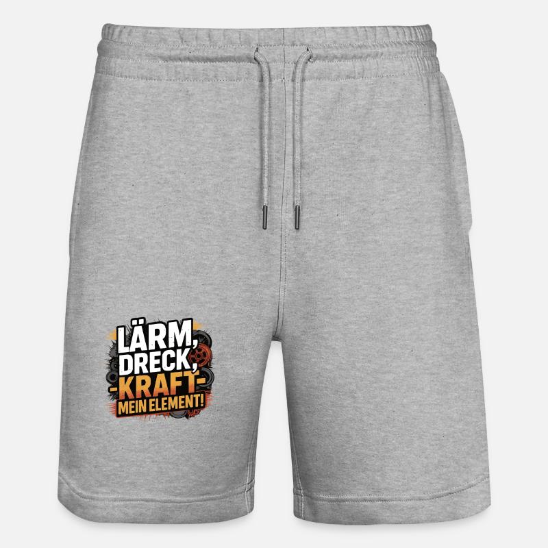 Bruit, saleté, puissance – mon élément - Short de jogging bio TRAINER Stanley/Stella unisexe - gris chiné