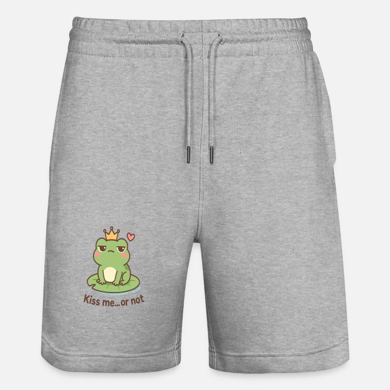 Kissing Frog King – Embrasse-moi ou pas - Short de jogging bio TRAINER Stanley/Stella unisexe - gris chiné