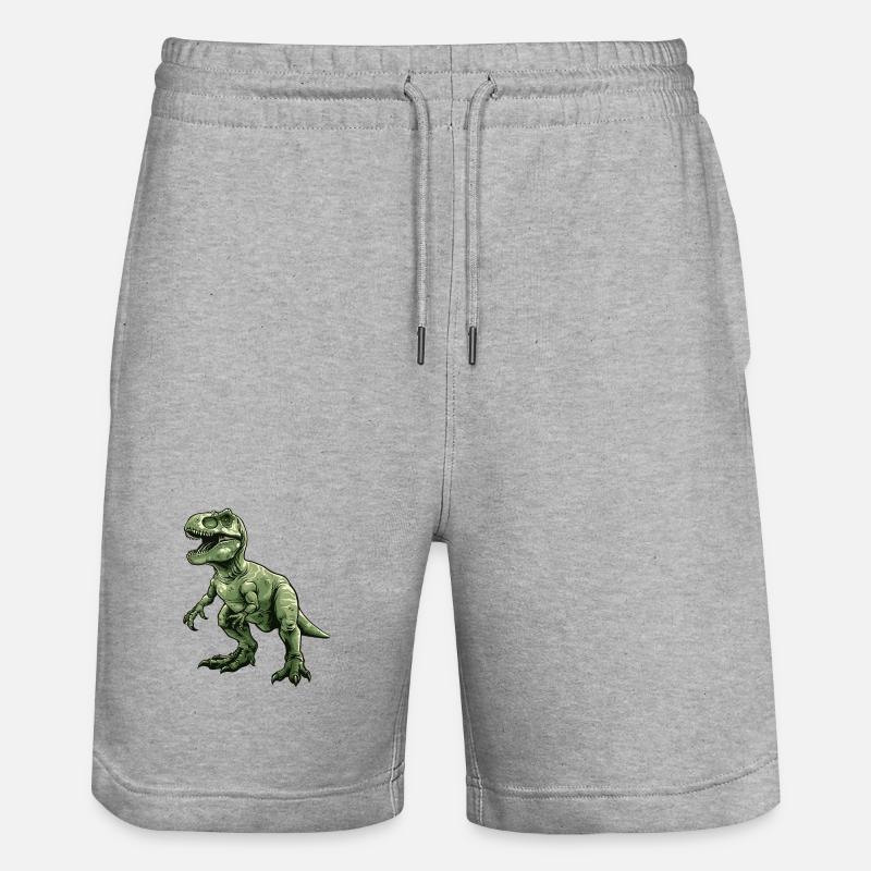 Vert Rétro Dino T Rex - Short de jogging bio TRAINER Stanley/Stella unisexe - gris chiné