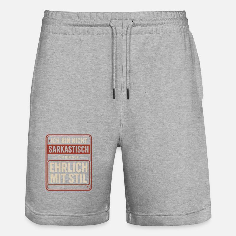 Pas sarcastique – honnête avec style - Short de jogging bio TRAINER Stanley/Stella unisexe - gris chiné