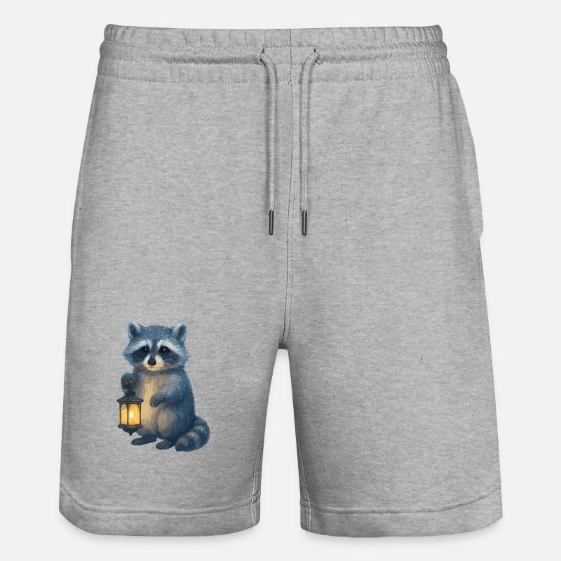 Raton laveur avec lanterne – Design d’hiver - Short de jogging bio TRAINER Stanley/Stella unisexe - gris chiné