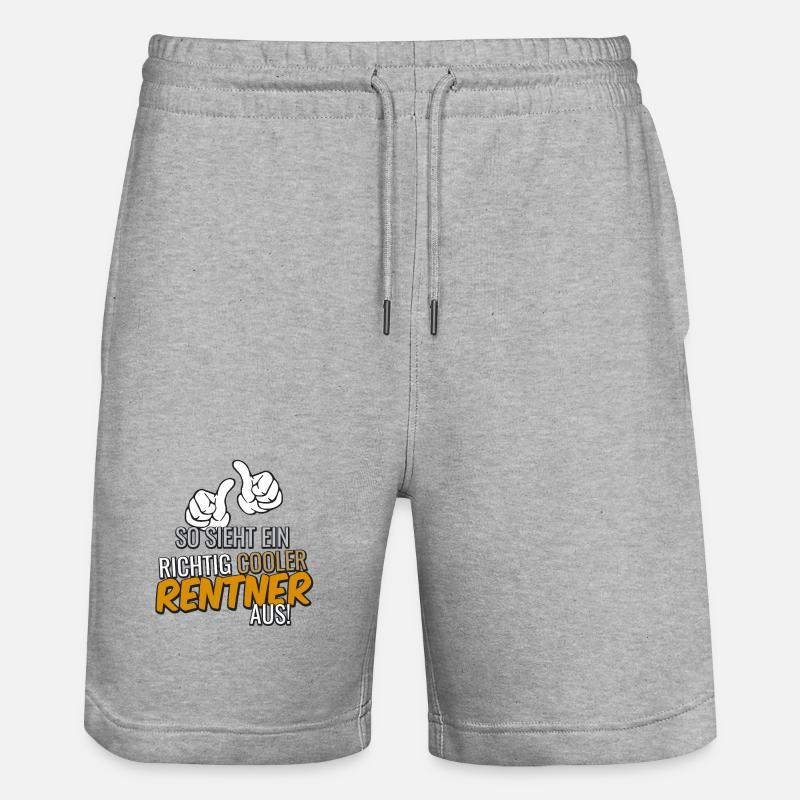 So sieht ein cooler Rentner aus - Stanley/Stella Unisex Bio Joggingshorts Trainer - Grau meliert