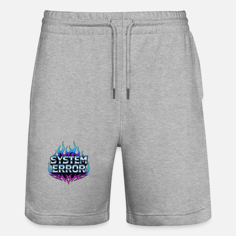 Flame Graphics System Error - Stanley/Stella Trainer Unisex Organic Jogging Shorts - heather grey