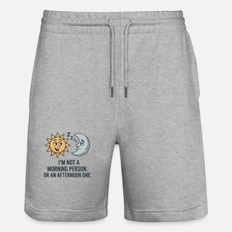 Matin Grouch Soleil Lune Dicton - Short de jogging bio TRAINER Stanley/Stella unisexe - gris chiné