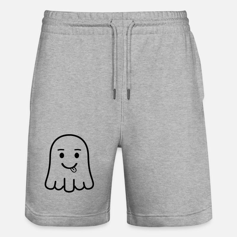 Ghost Comic - Stanley/Stella Trainer Unisex Organic Jogging Shorts - heather grey