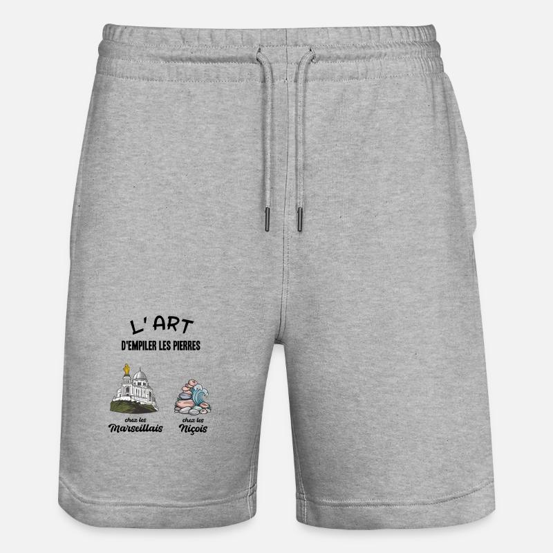 Marseille vs Nice Humour Entre Amis - Short de jogging bio TRAINER Stanley/Stella unisexe - gris chiné