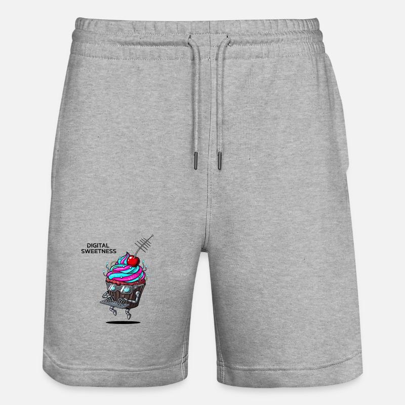 Cyber Cupcake avec robot à clavier - Short de jogging bio TRAINER Stanley/Stella unisexe - gris chiné