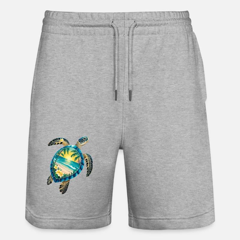Turtle Waves Surf Turtle Surfer Turtles - Short de jogging bio TRAINER Stanley/Stella unisexe - gris chiné