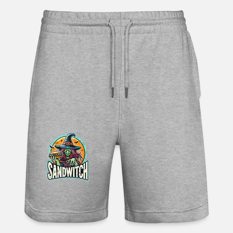 Sandwitch Sorcière Halloween Illustration - Short de jogging bio TRAINER Stanley/Stella unisexe - gris chiné