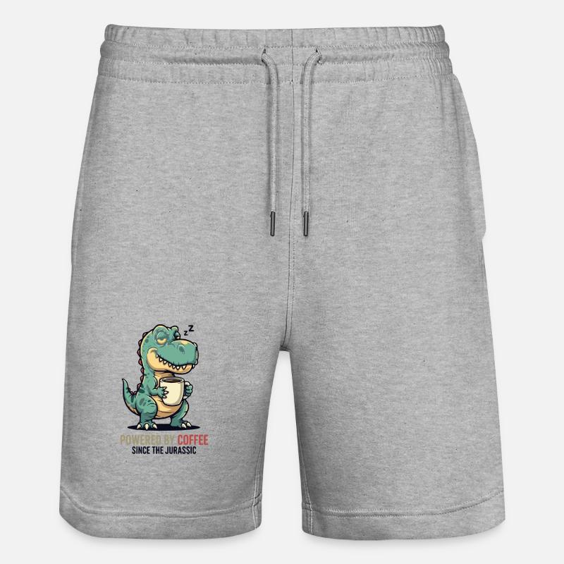 Dino Café Humour - Short de jogging bio TRAINER Stanley/Stella unisexe - gris chiné
